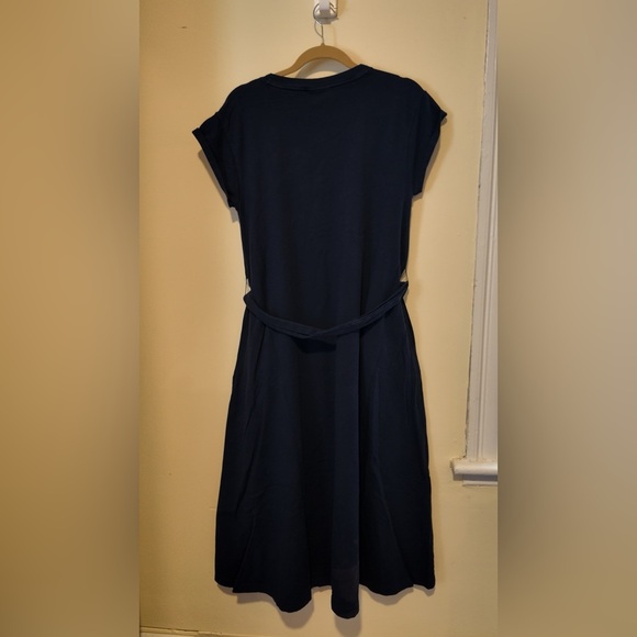 On 34th Women’s Navy Tie Waist Dress Size M Office Work Casual Lagonlook - Picture 9 of 12